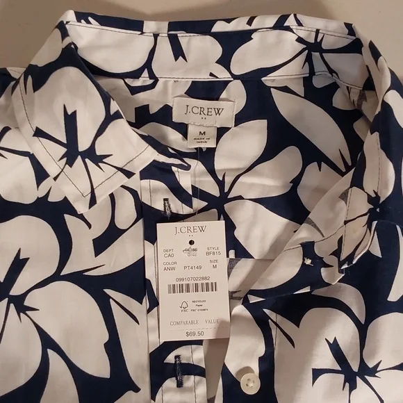 Sleeveless pineapple cotton poplin shirt in signature fit, J Crew - Picture 4 of 5